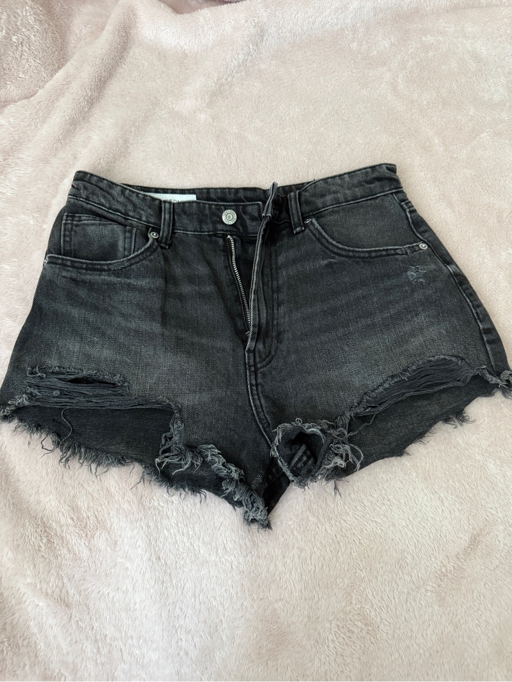 Zara black denim shorts